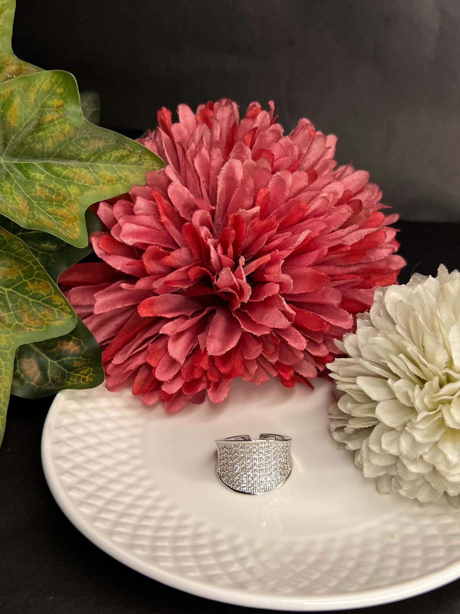 Silver Fern Ring (Pure Zircon)
